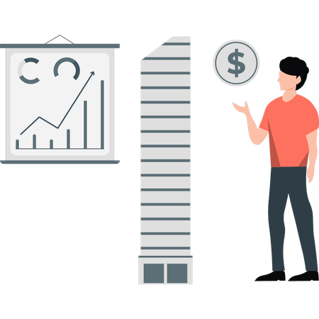 Employee explaining business graph  Illustration