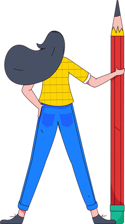 Employee explains business data  Illustration