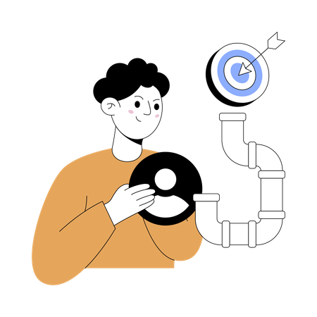 Employee explains Sales Pipeline  Illustration