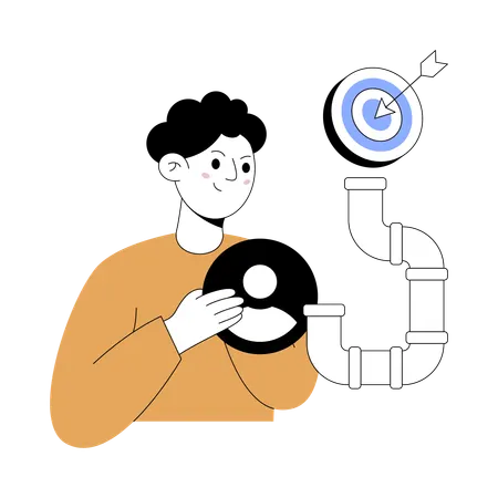 Employee explains Sales Pipeline  Illustration