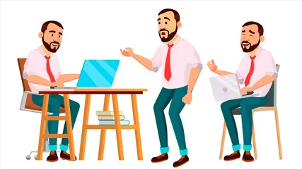 Office Worker Vector Illustration Pack
