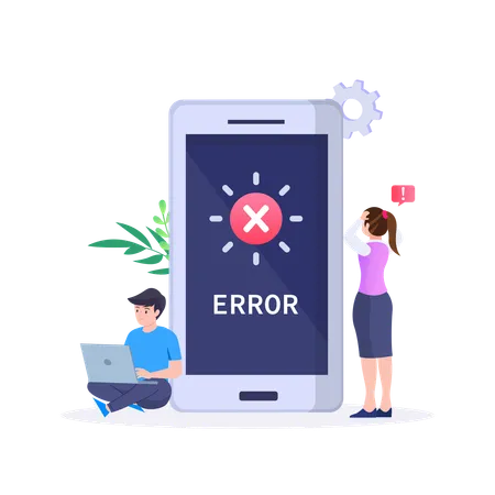 Employee Faces Account Login Error  Illustration