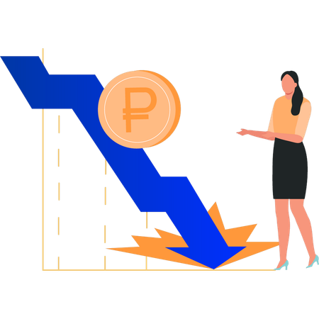 Employee faces investment money crisis  Illustration