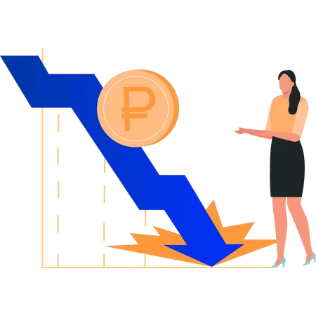 Employee faces investment money crisis  Illustration