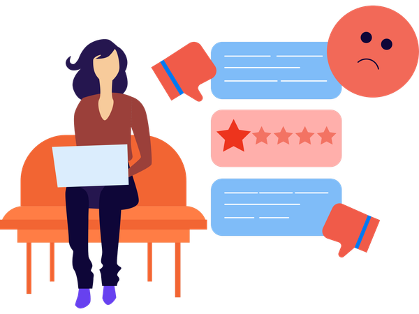 Employee faces Negative message from clients  Illustration