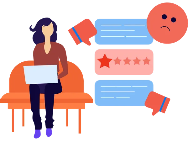 Employee faces Negative message from clients  Illustration