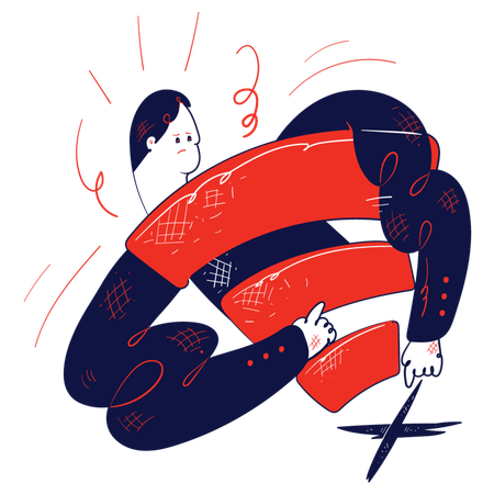 Employee faces no wifi signal error  Illustration