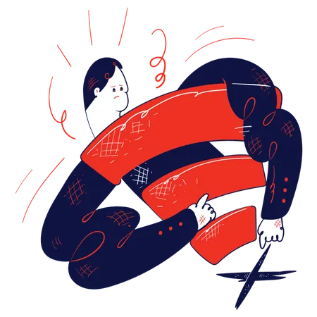 Employee faces no wifi signal error  Illustration