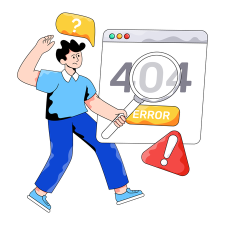 従業員がウェブサイトエラーに直面  イラスト