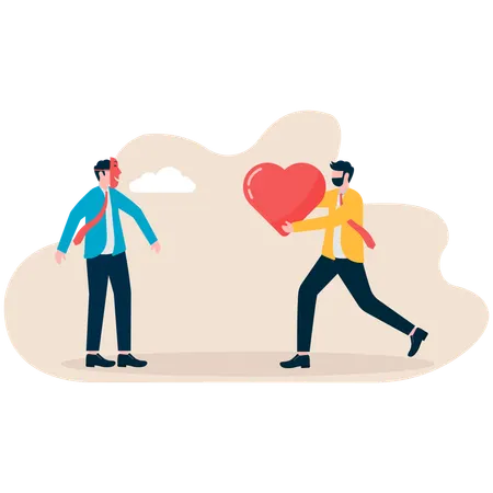 Employee falls in love with co-worker  Illustration