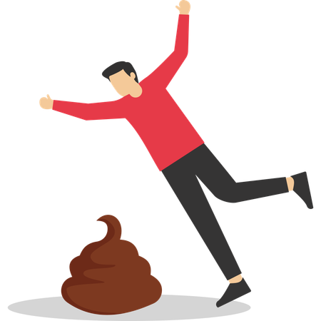 Employee falls into potty  Illustration