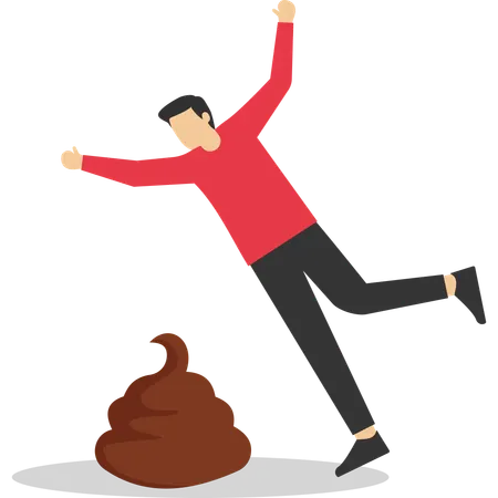 Employee falls into potty  Illustration