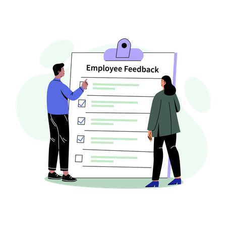 Employee feedback viewed by team  Illustration