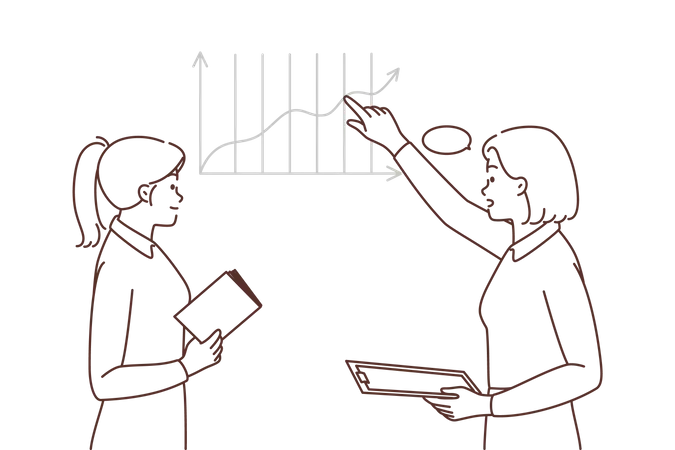 Employée effectuant une analyse de données  Illustration