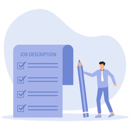 Employee filling job description form  Illustration