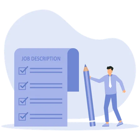 Employee filling job description form  Illustration