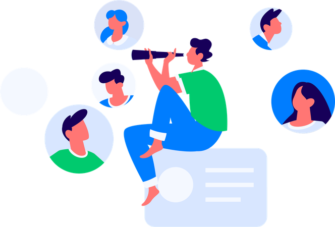 Employee filling up biodata  Illustration