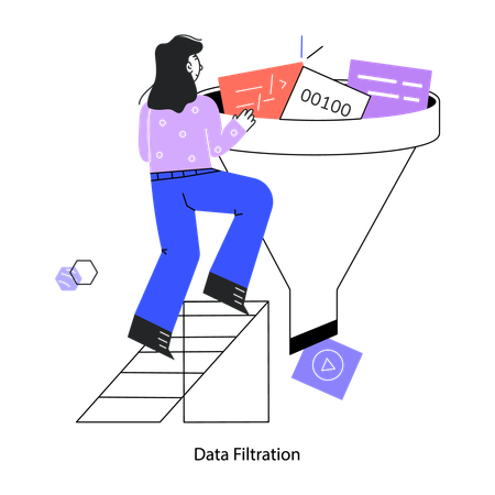 Employee Filtering Programming Lines  Illustration