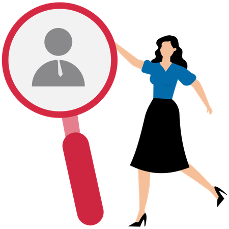 Employee finding correct employee for new job  Illustration