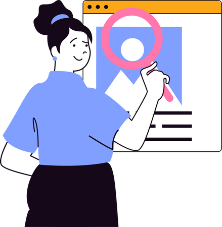 Employee finding on social media  Illustration