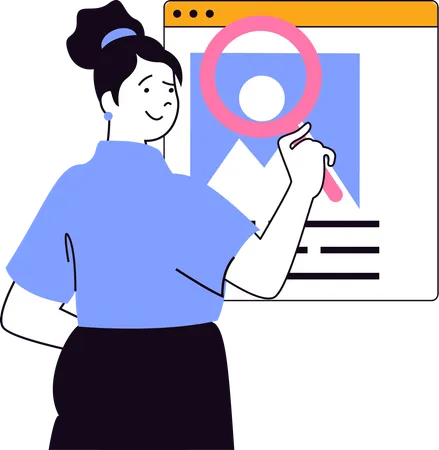 Employee finding on social media  Illustration