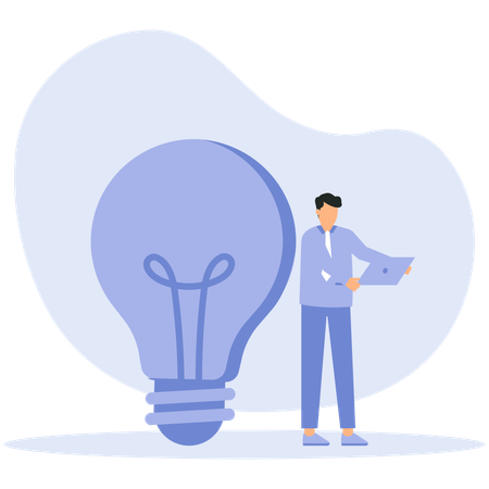 Employee generating new ideas  Illustration