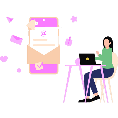 Employee gets feedback on email marketing  Illustration