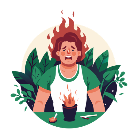 Employee getting burnout  Illustration