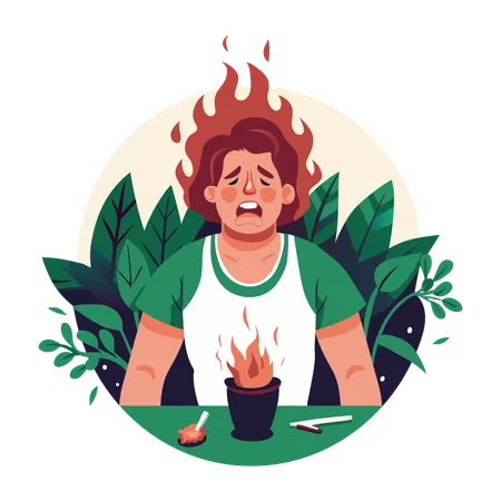 Employee getting burnout  Illustration