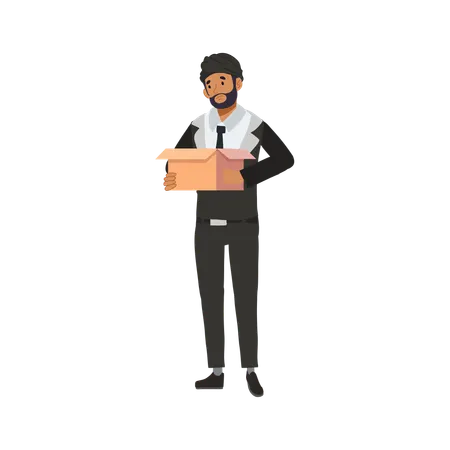 Employee getting business layoff  Illustration
