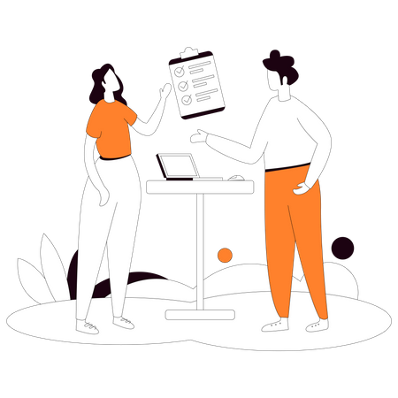 Employee getting Customer requirements  Illustration