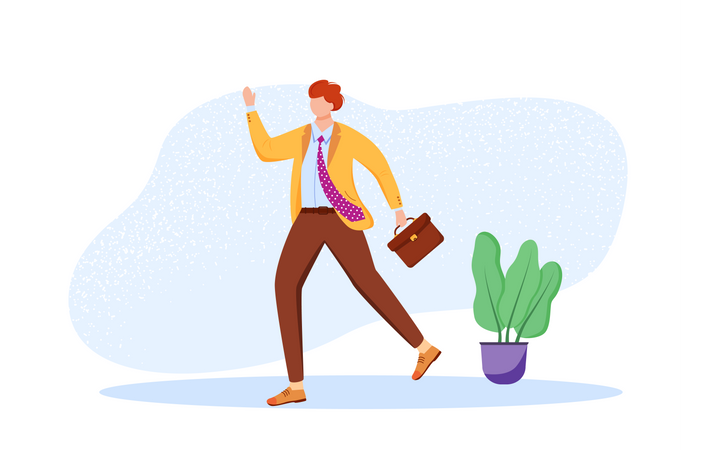 Employee getting late for office Illustration