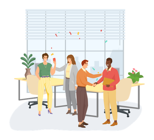 Employee getting promotion at work Illustration