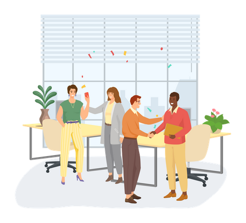 Employee getting promotion at work  Illustration