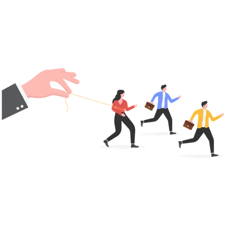 Employee getting restrained by businessman  Illustration
