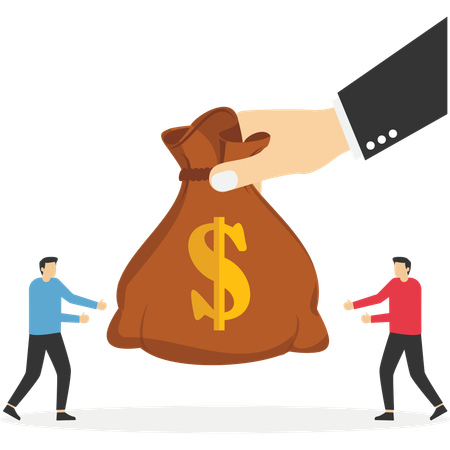 Employee getting salary incentive  Illustration