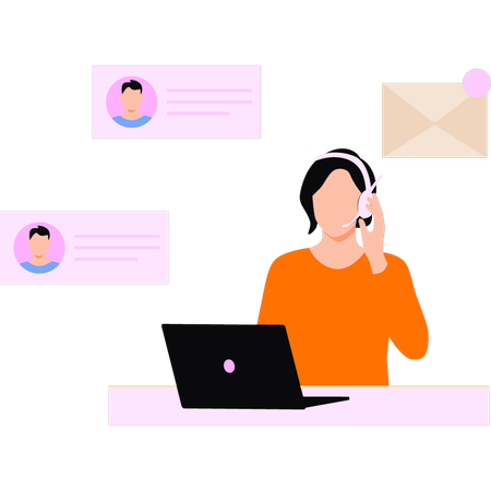 Employee gives 24*7 customer support  Illustration