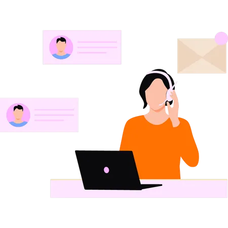 Employee gives 24*7 customer support  Illustration
