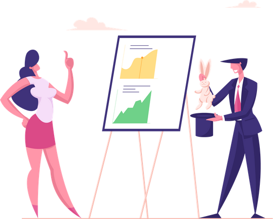 Employee giving Business Presentation  Illustration