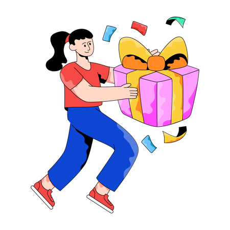 Employee Giving Gift  Illustration