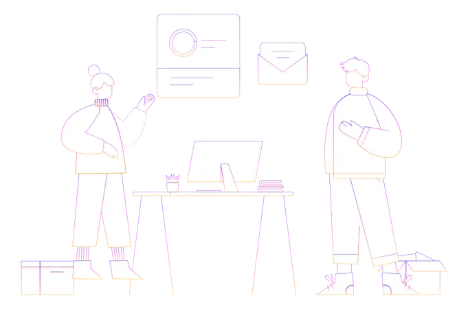 Employee giving presentation Illustration