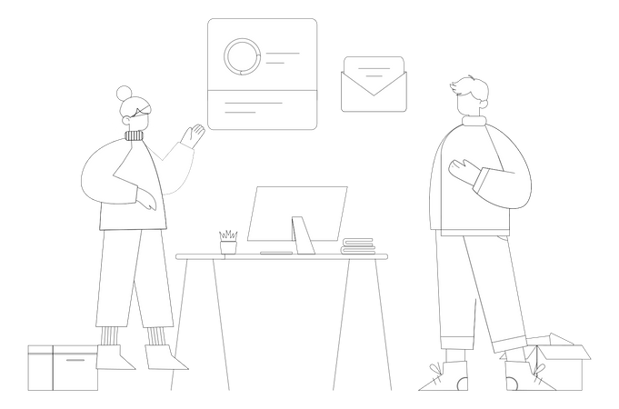 Employee giving presentation  Illustration