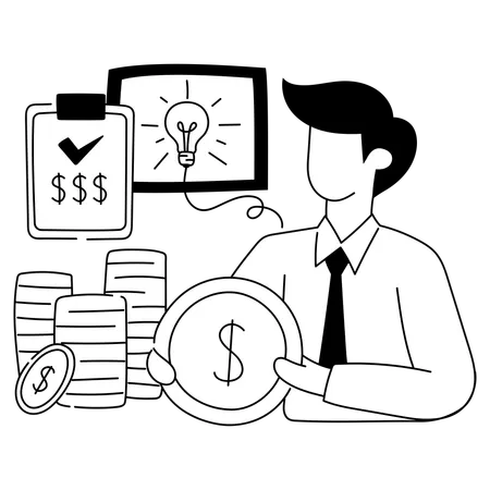 Employee have creative ideas to increase finances  Illustration