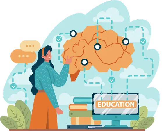 Employee have creative mind in education  Illustration