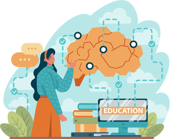 Employee have creative mind in education  Illustration