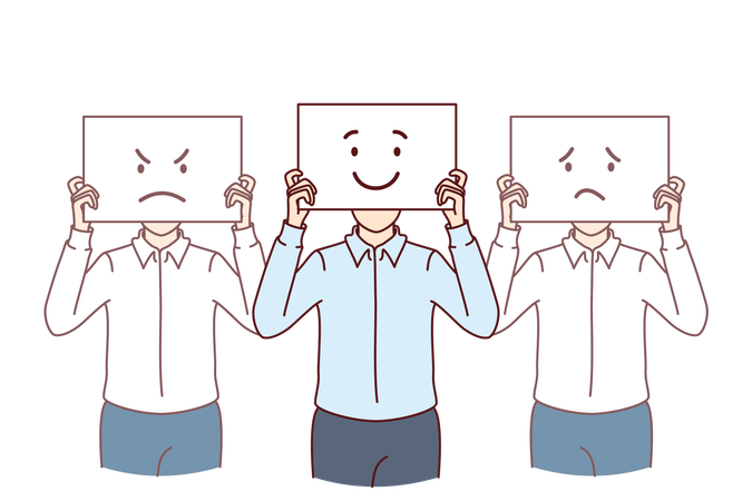 Employee have different mood swings  Illustration