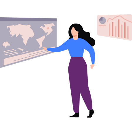 Employee have global business  Illustration