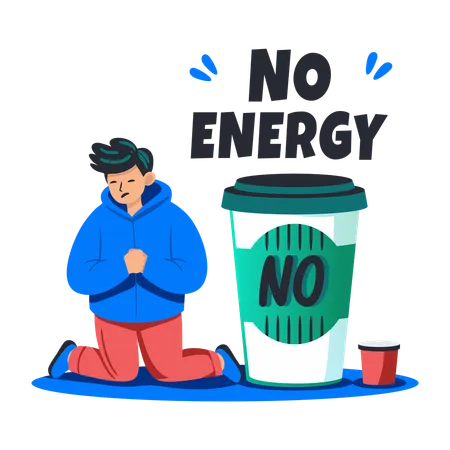 Employee have No Energy to work  Illustration