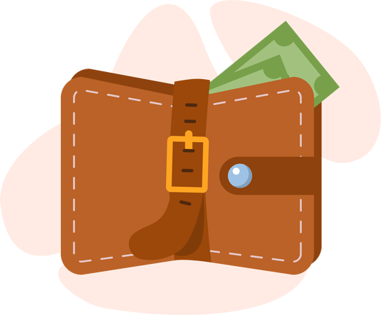 Employee have no money in wallet  Illustration