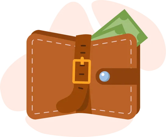 Employee have no money in wallet  Illustration